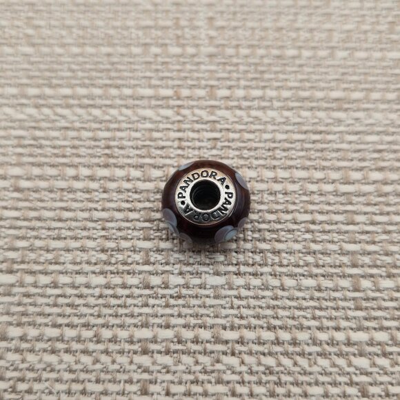 Sterling Silver ALE Pandora Purple Floral Glass Bead A5417 - Picture 1 of 6